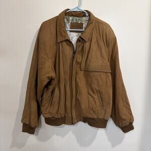 Vintage Large Marlboro Adventure Team Brown Leather Bomber Style Jacket